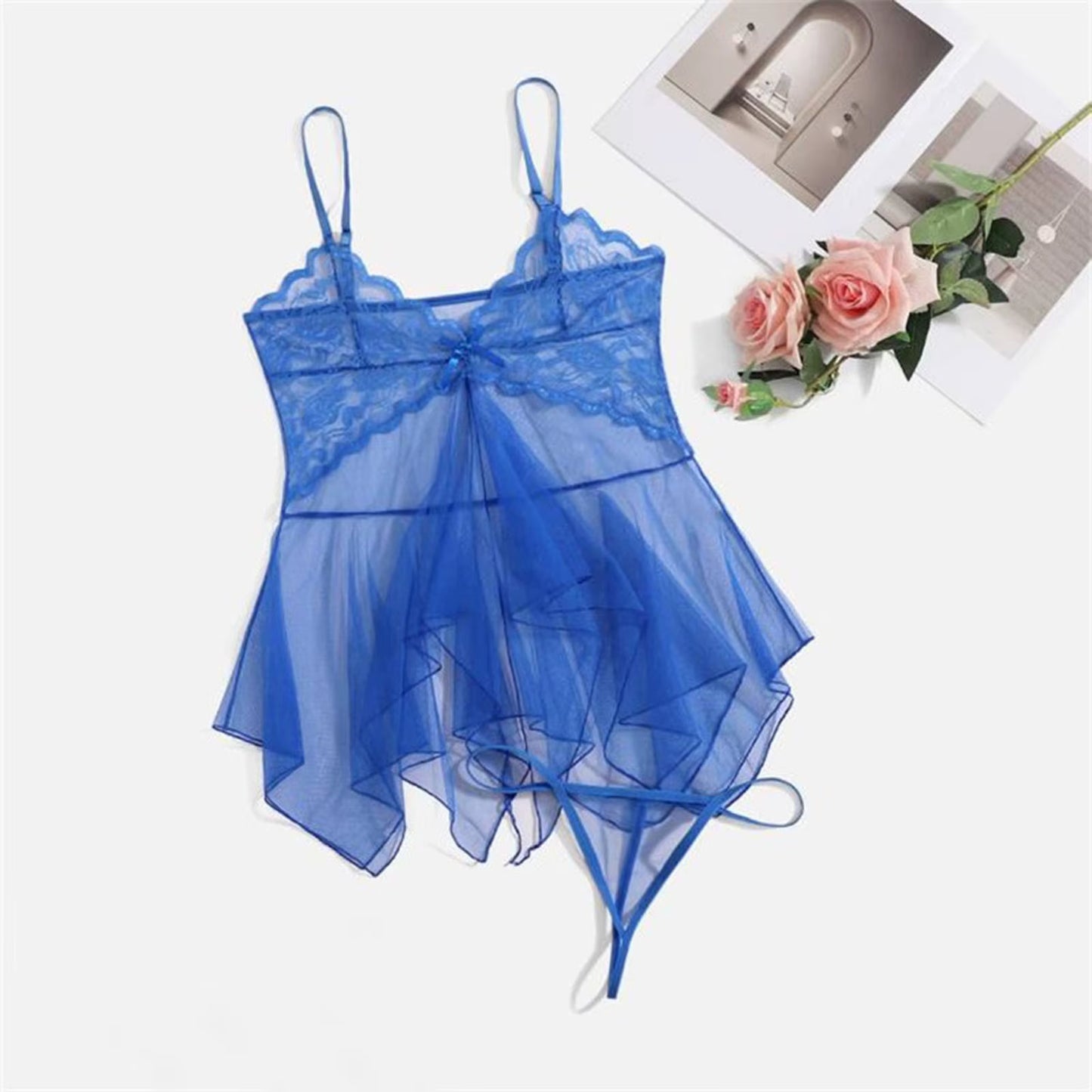 Plus Size Women'S Exotic Lingerie Sets Lace Fluoroscopy Beauty Tulle Elegant Sexy Lingerie Female Underwear Lingerie for Ladies