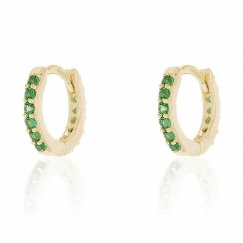 925 Sterling Silver Plated Crystal Huggie Hoop Earrings Women Jewellery Gift