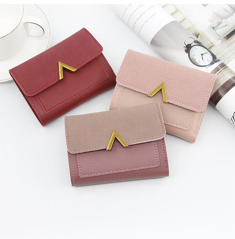 Women Short Small Money Purses Wallet Ladies Leather Folding Cash Card Holder UK