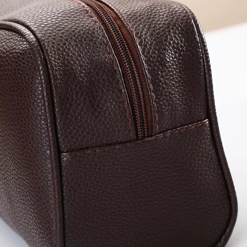 Men Travel Cosmetic Bag Zipper Makeup Bags Women Cosmetics Organizer Storage Pouch Travel PU Leather Toiletry Bag Lipstick Bag