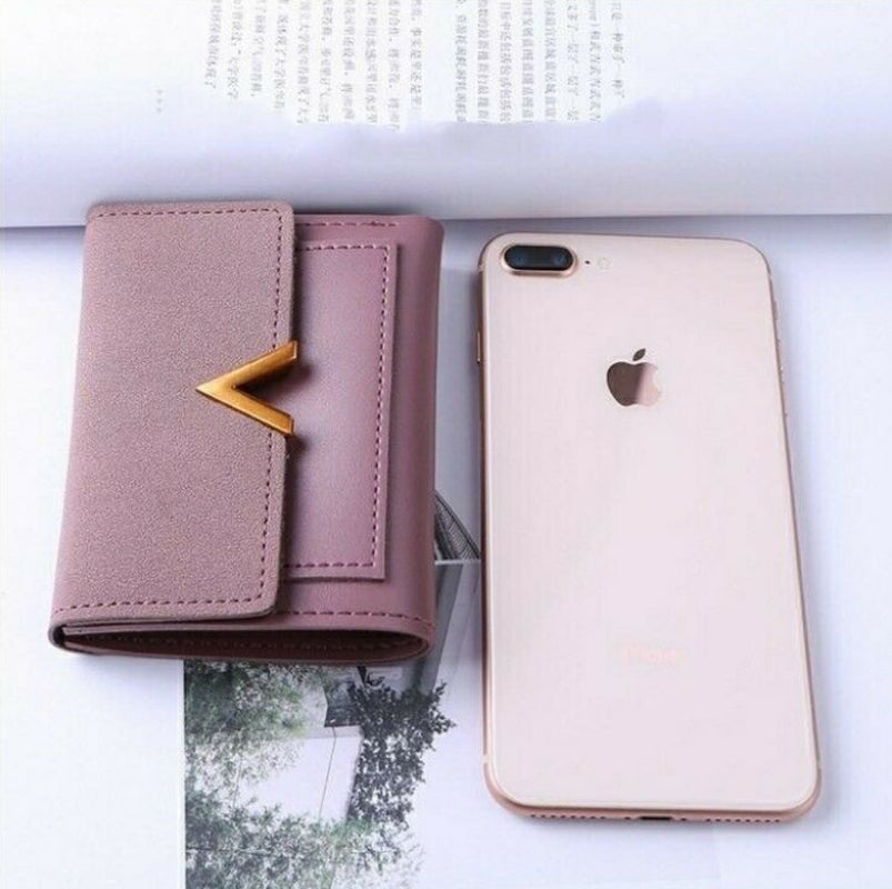 Women Short Small Money Purses Wallet Ladies Leather Folding Cash Card Holder UK