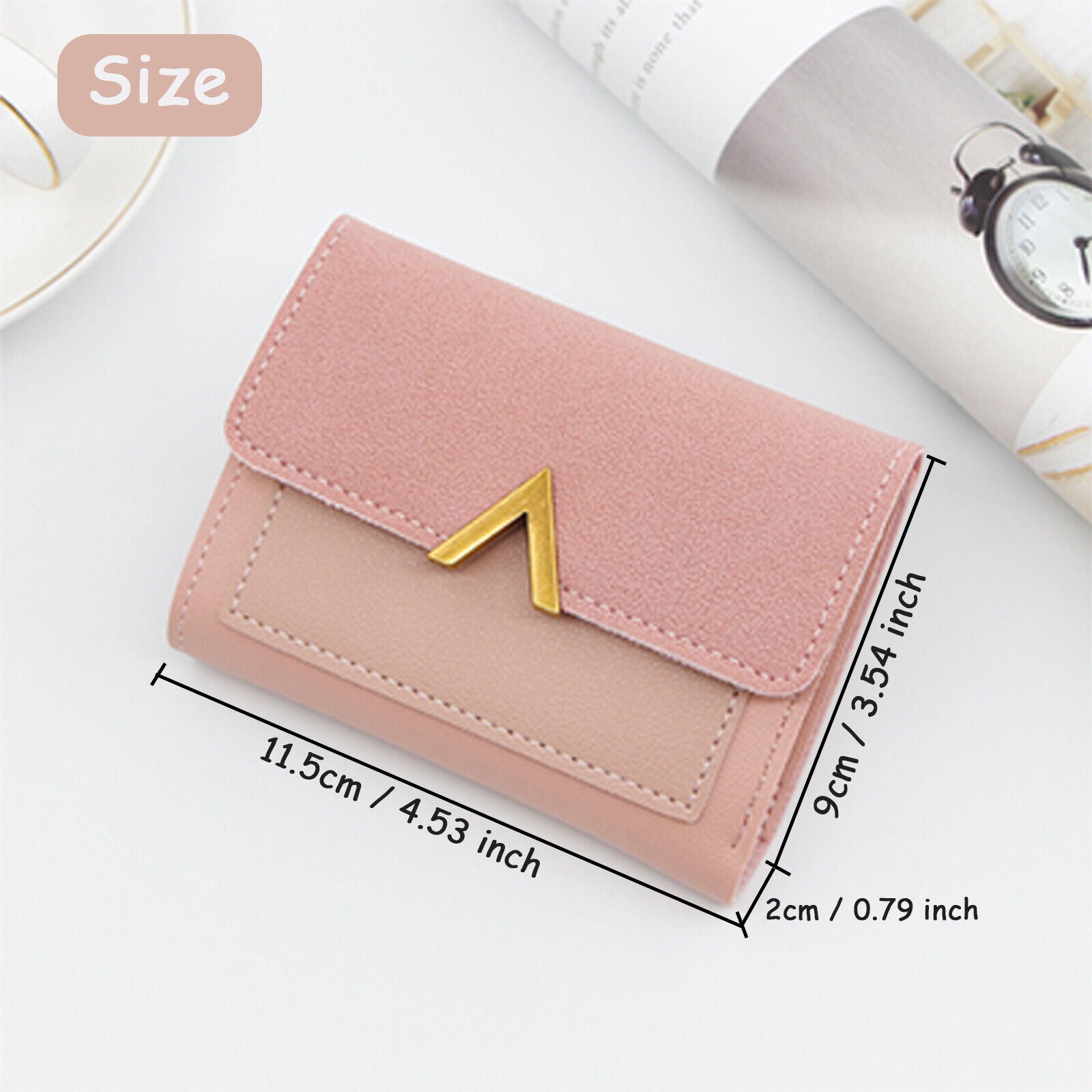 Women Short Small Money Purses Wallet Ladies Leather Folding Cash Card Holder UK