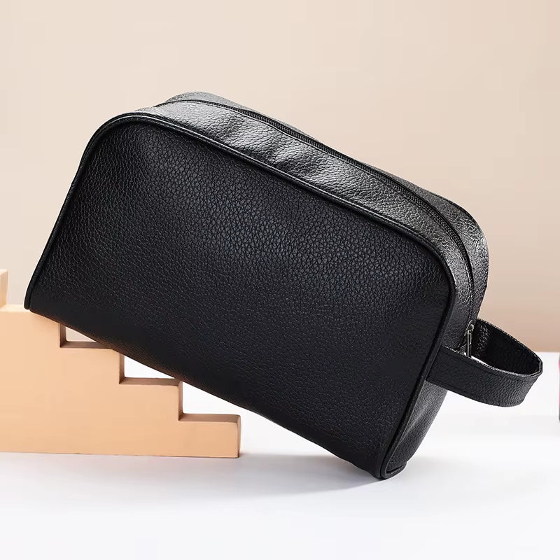 Men Travel Cosmetic Bag Zipper Makeup Bags Women Cosmetics Organizer Storage Pouch Travel PU Leather Toiletry Bag Lipstick Bag